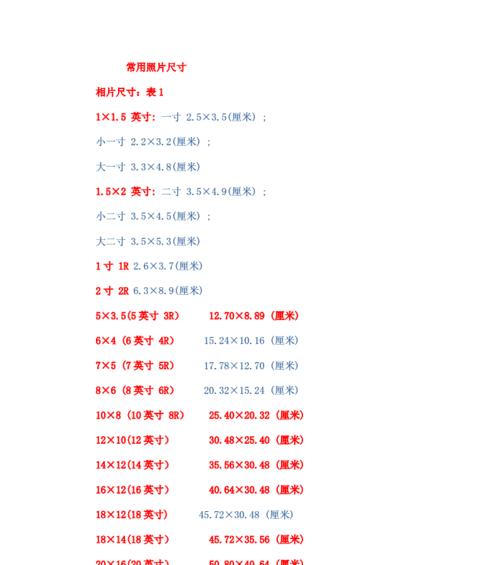 以2寸照片是多大尺寸？（揭秘2寸照片的标准尺寸及用途）