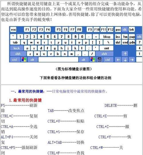 电脑上的快捷键——截屏技巧（轻松实现电脑屏幕截图，提高工作效率）