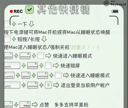 Mac中的实用快捷键（Mac电脑的快捷键技巧，让你事半功倍！）