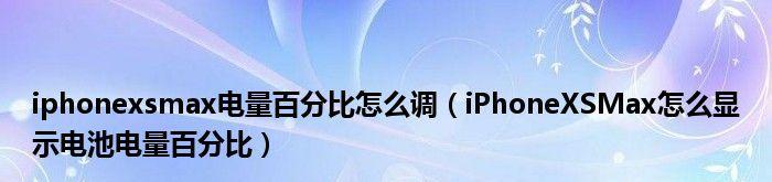 iPhone查看电池电量百分比的方法（轻松了解iPhone电池使用情况的小技巧）