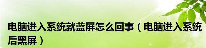 电脑蓝屏后重启一直黑屏怎么解决（解决电脑蓝屏问题的方法及注意事项）