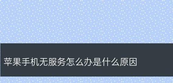 苹果手机无服务的解决方法（探究苹果手机无服务现象的原因及解决方案）